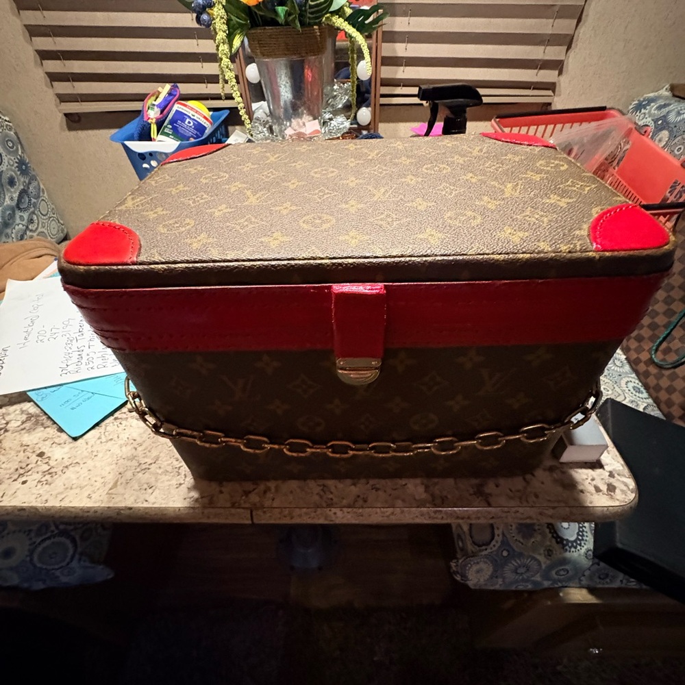 Louis Vuitton Revamped Brown and Red Cosmetic Case